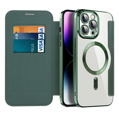 Magnetic Leather Flip Case iPhone 11–14 Series