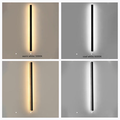 Edge Modern Design LED Wall Lamps Black Metal for Garden and Hall