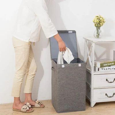 Foldable Laundry Hamper with Lid – Large Capacity
