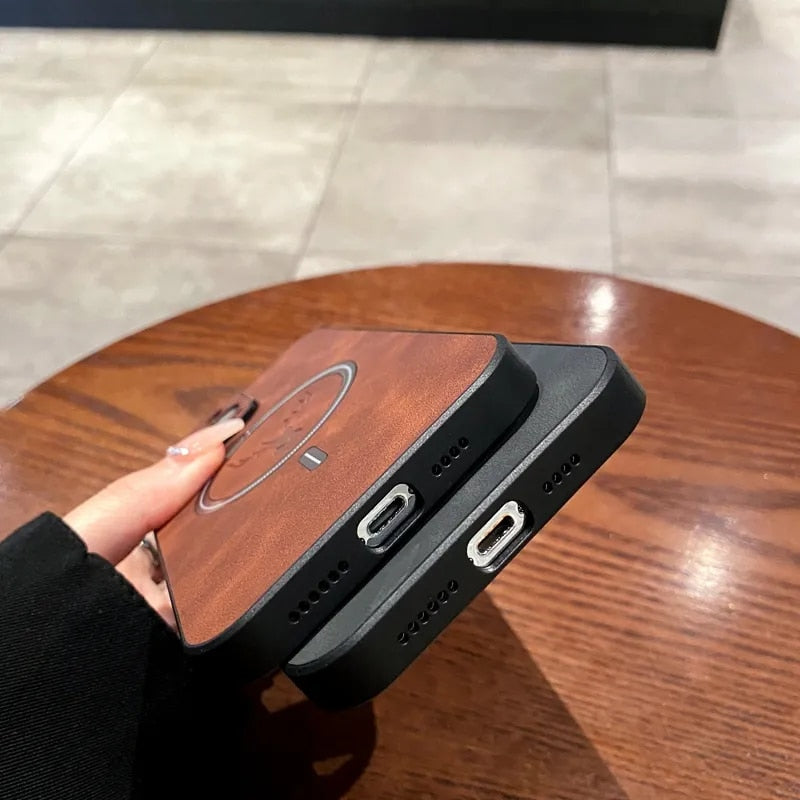Deer Leather iPhone Case MagSafe Wireless Charging