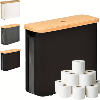 Toilet Paper Holder with Lid Storage Basket for 12 Rolls
