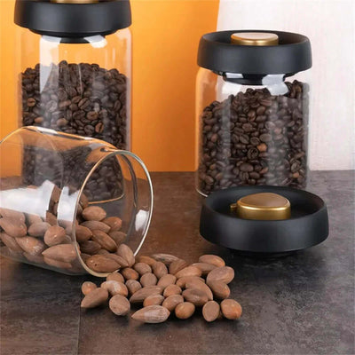 Glass Coffee Bean Container – Airtight Aroma Preservation Jar