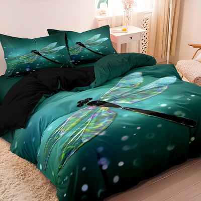 Luxury Cotton Satin Dragonfly Bedding Set