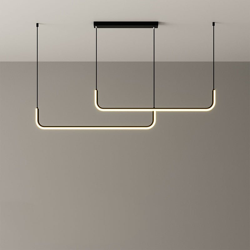 Deleazo Modern Linear LED Chandelier – Adjustable Ceiling Light