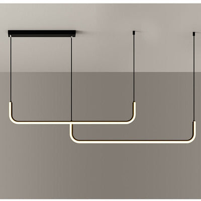 Deleazo Modern Linear LED Chandelier – Adjustable Ceiling Light