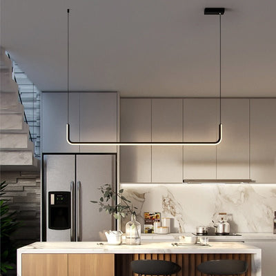 Deleazo Modern Linear LED Chandelier – Adjustable Ceiling Light
