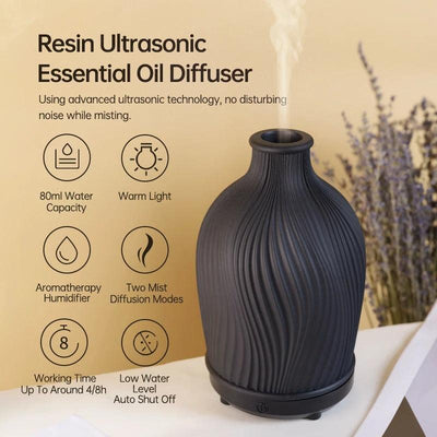 Boho Vase Essential Oil Humidifier – Polyresin Ultrasonic Diffuser