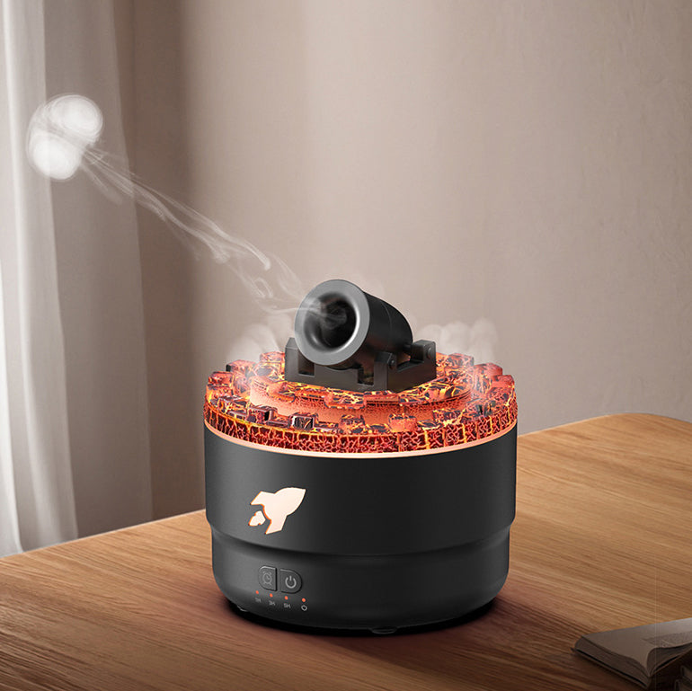Lava Cannon Humidifier Aroma Diffuser with Mist Night Light