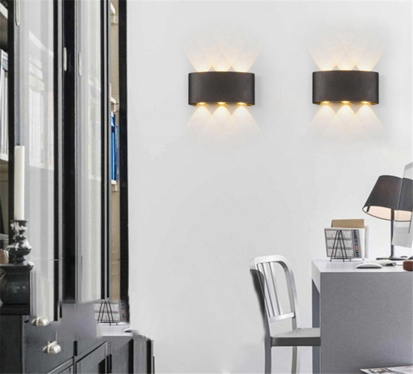 Modern waterproof LED wall lamp for indoor and outdoor use