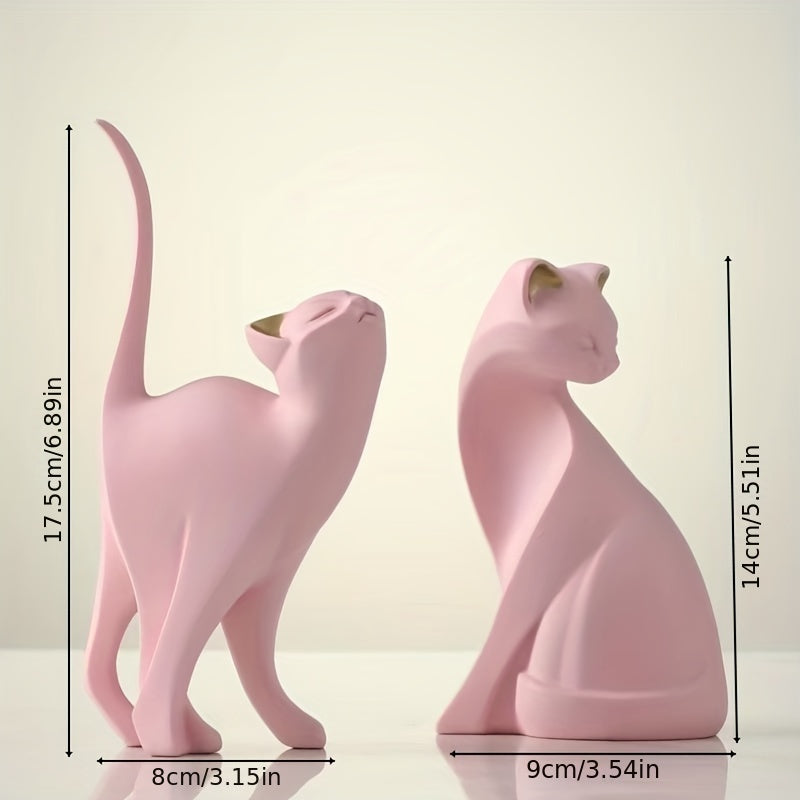 Modern Resin Cat Figurine – Nordic Style Decor