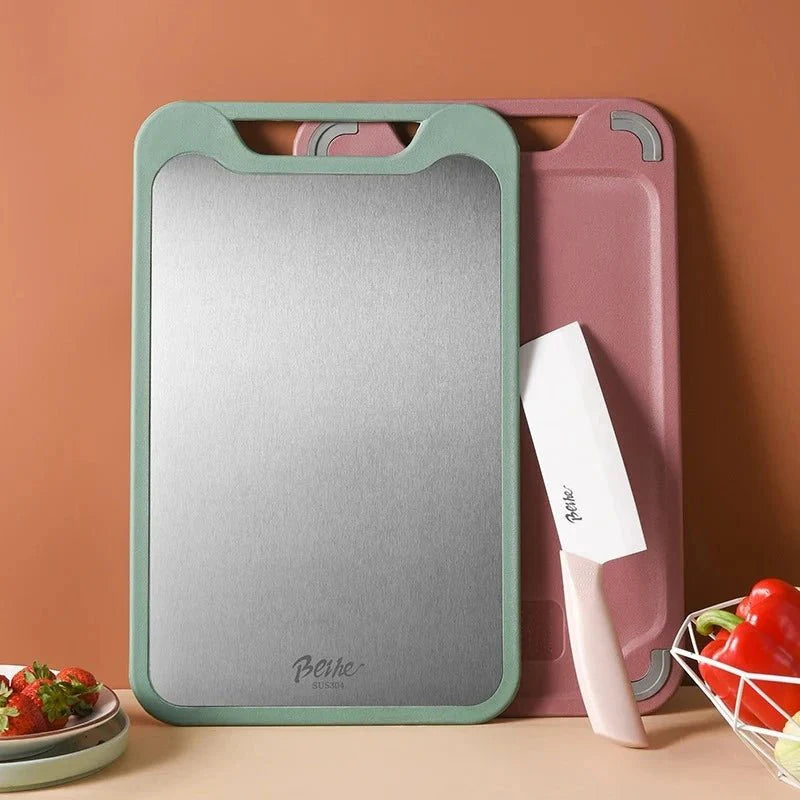 Double-Sided Stainless Steel Kitchen Cutting Board