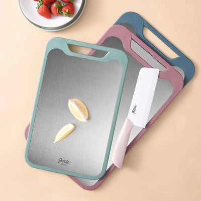 Double-Sided Stainless Steel Kitchen Cutting Board
