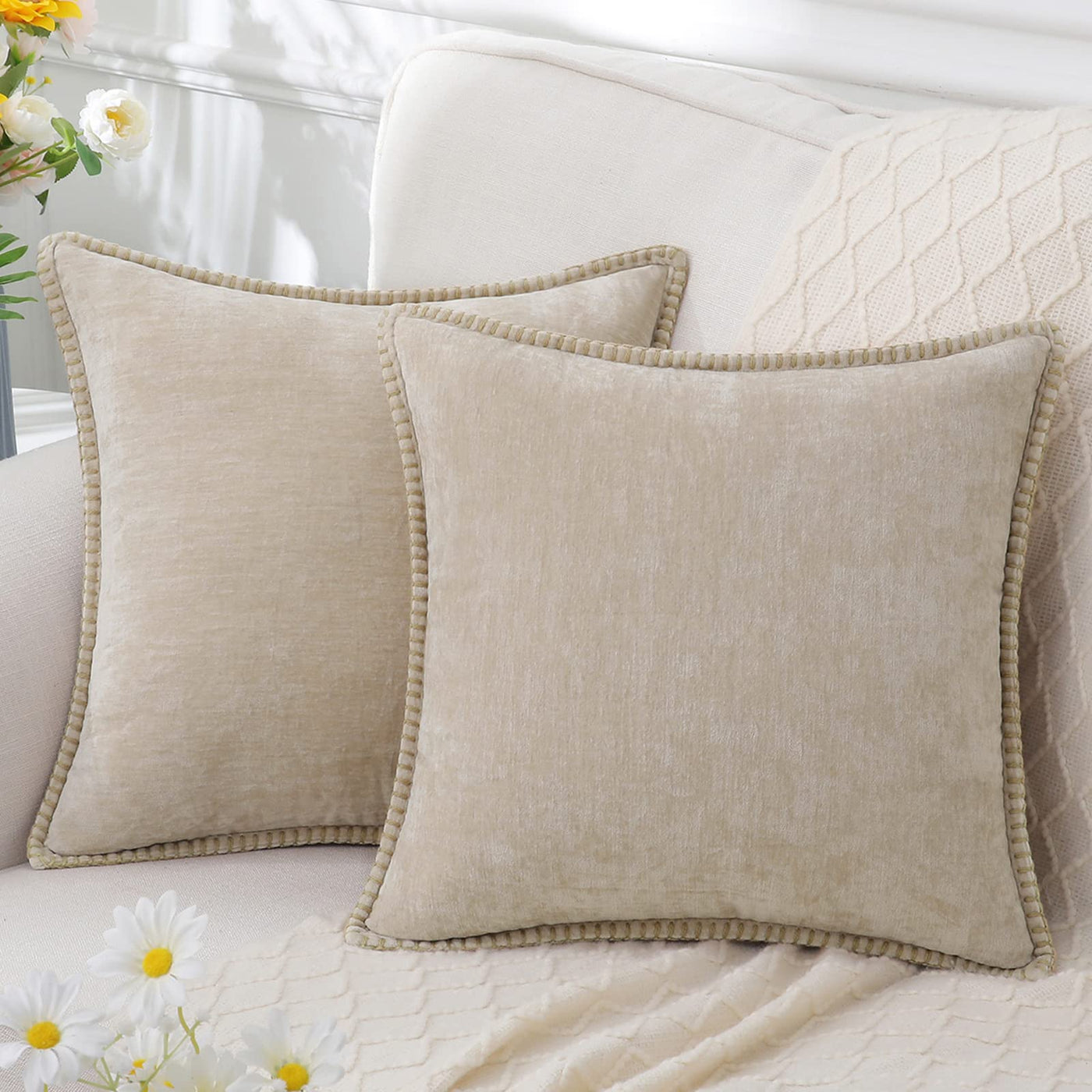 Decorative Chenille Cushion Cover Soft Washable