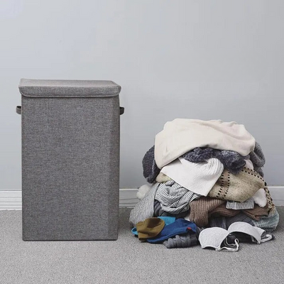 Foldable Laundry Hamper with Lid – Large Capacity