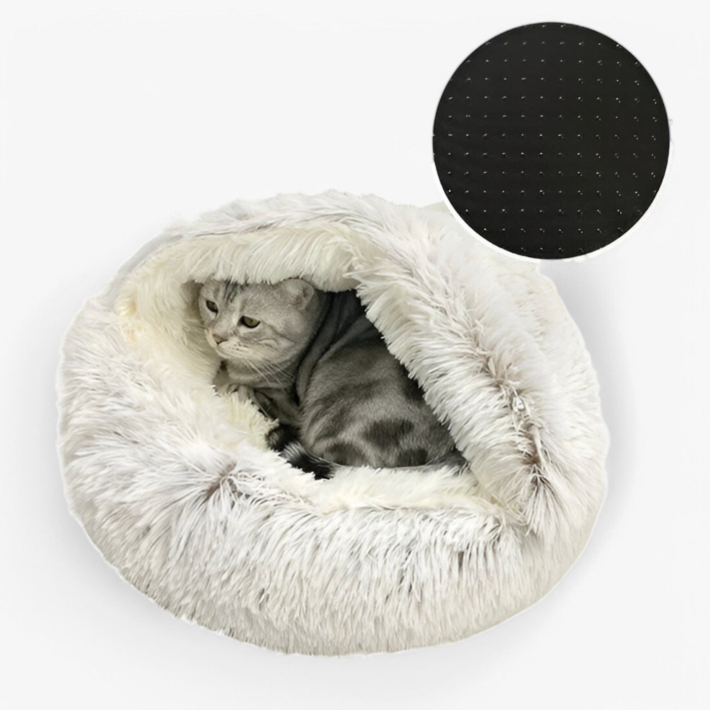 Soft Winter Pet Bed with Washable Cover and Non-Slip Base