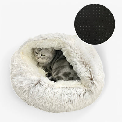 Soft Winter Pet Bed with Washable Cover and Non-Slip Base