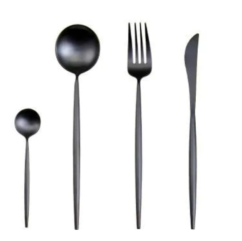 24-Piece Stainless Steel Gold Silver Cutlery Set