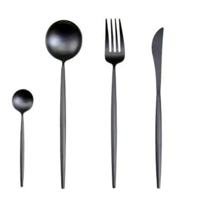 24-Piece Stainless Steel Gold Silver Cutlery Set
