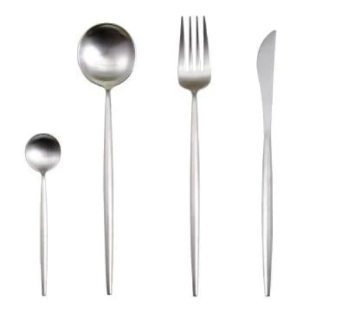 24-Piece Stainless Steel Gold Silver Cutlery Set
