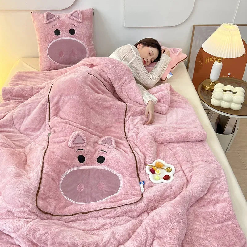 Convertible CozyNest Blanket Pillow Combo for Home Comfort