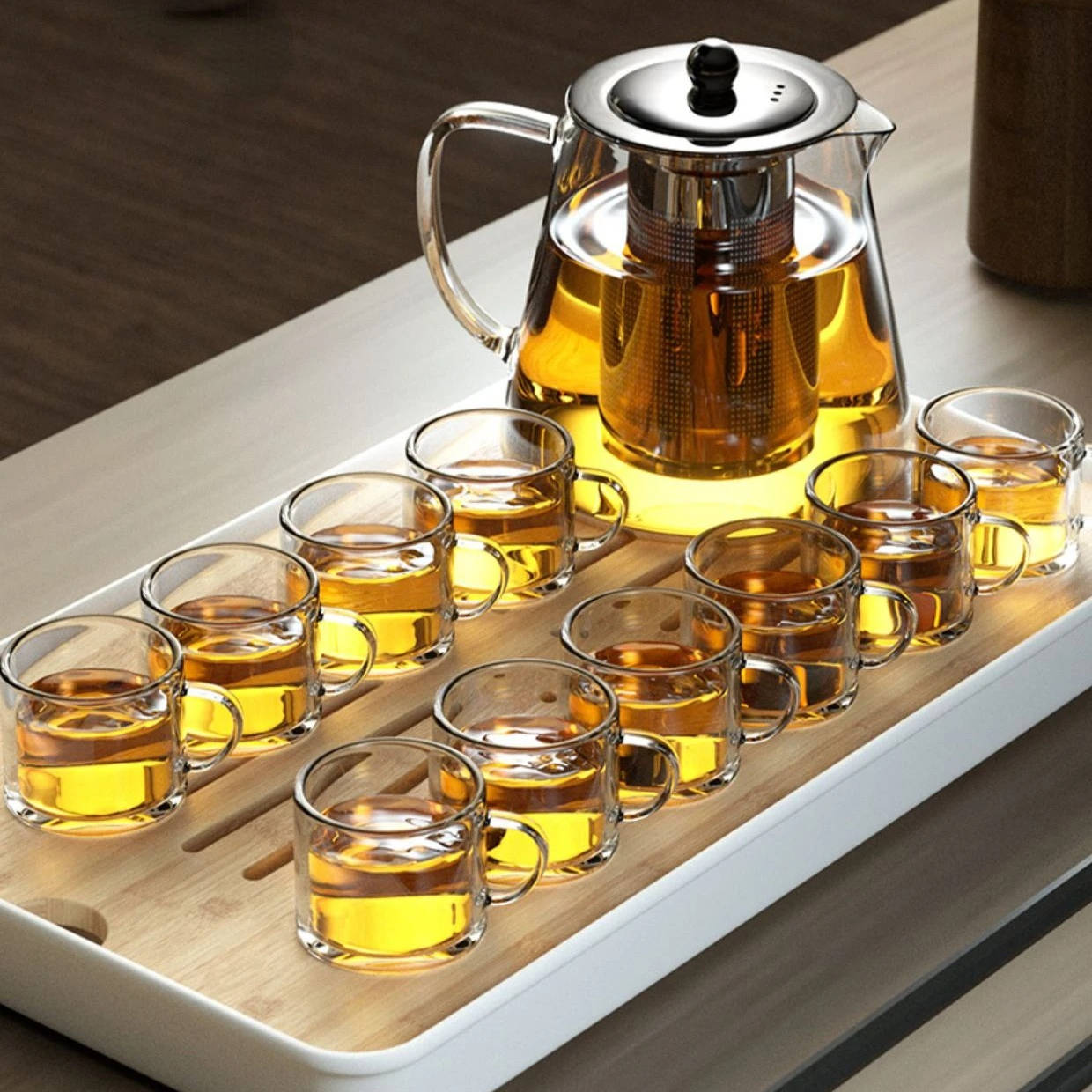 Heat Resistant Glass Teapot with Stainless Steel Infuser