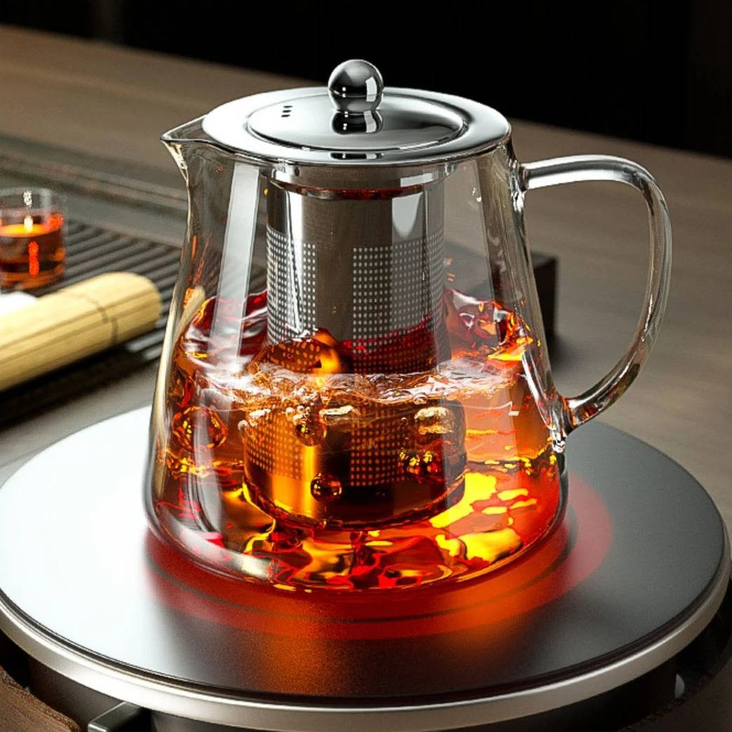 Heat Resistant Glass Teapot with Stainless Steel Infuser