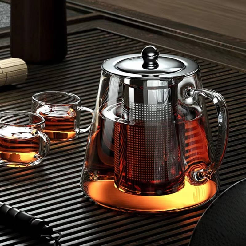 Heat Resistant Glass Teapot with Stainless Steel Infuser