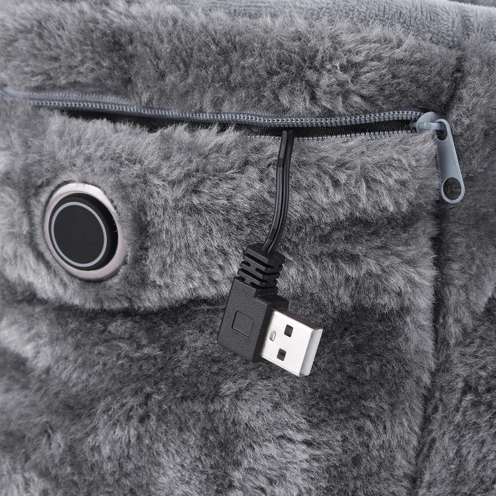 Dreamstep USB Heated Plush Indoor Slippers for Warm Feet