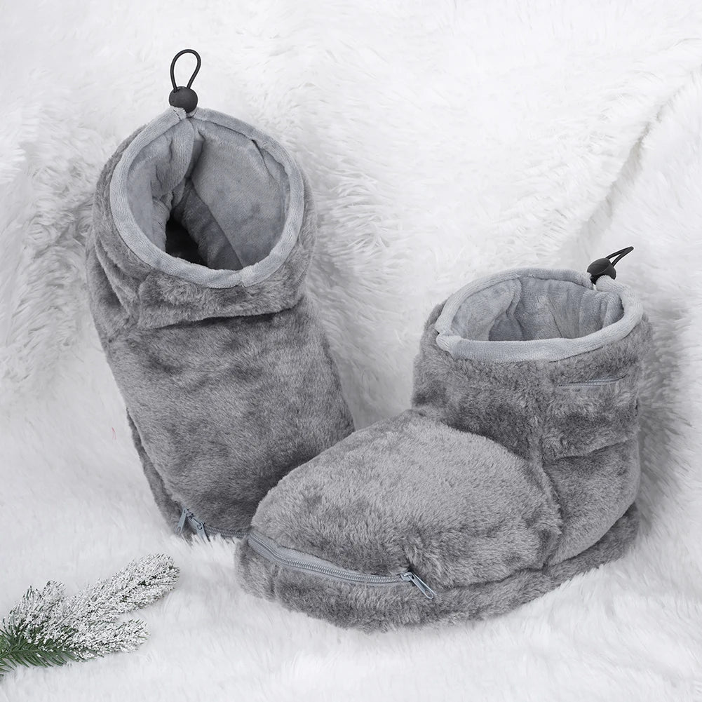 Dreamstep USB Heated Plush Indoor Slippers for Warm Feet