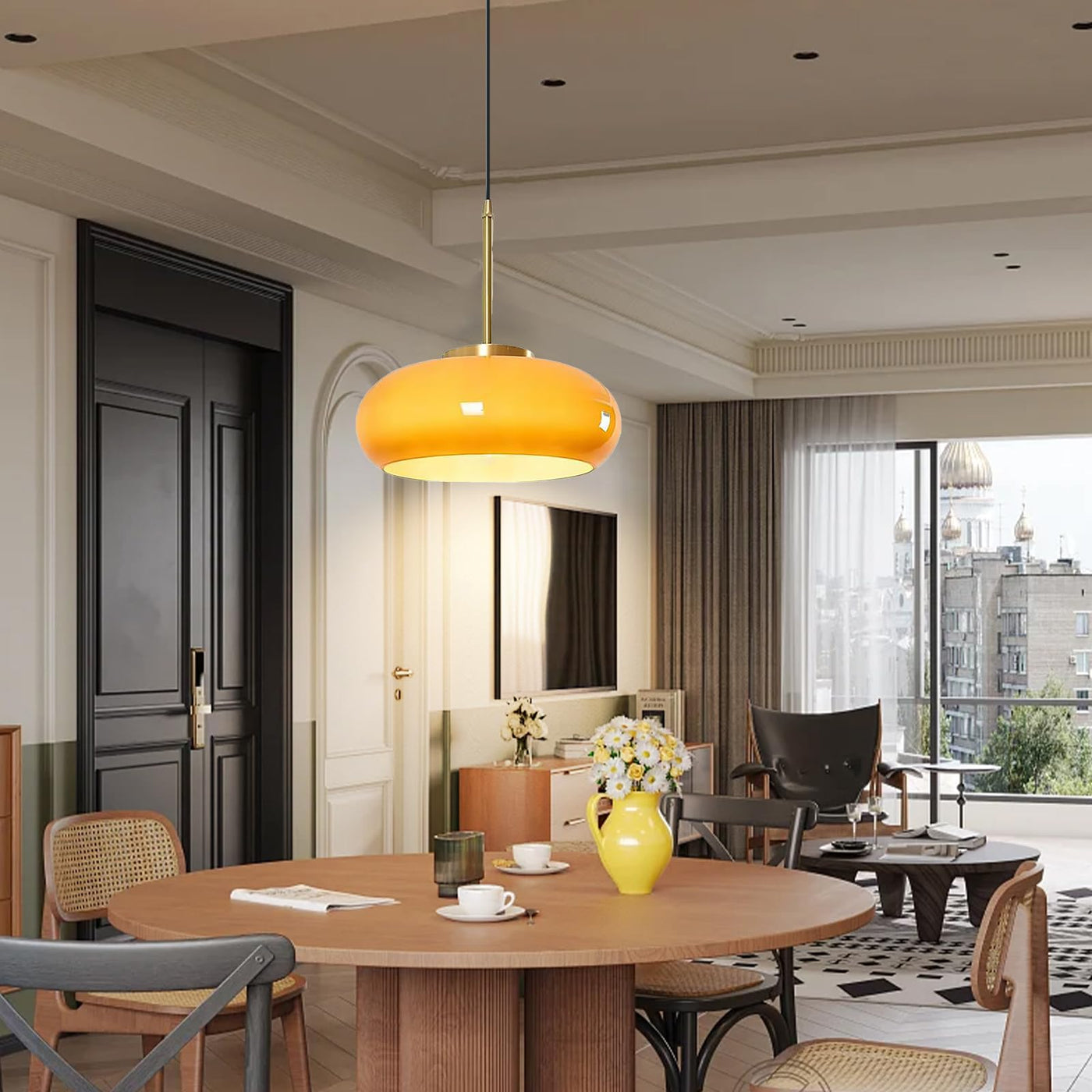 Glass Pendant Light – Modern Dimmable Bread-Shaped Lamp