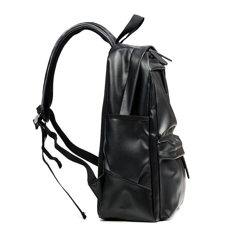 Men's PU Leather Waterproof Travel Backpack