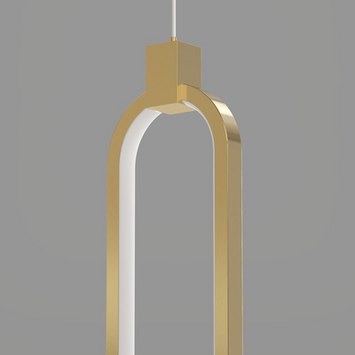 BrassGlow – Double Ring Gold Pendant Lamp (Adjustable Height)
