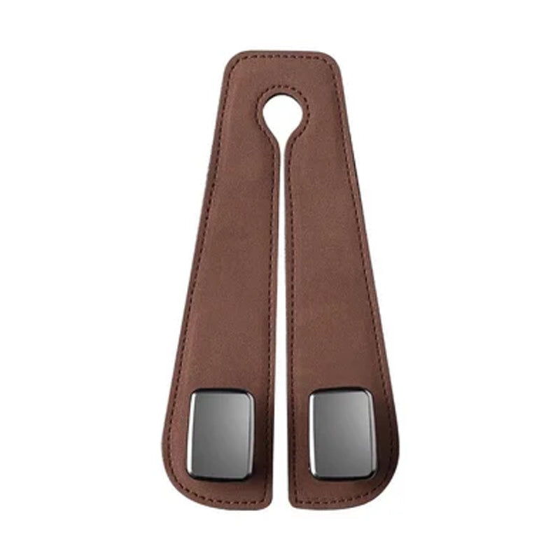Car Seat Back Double Hook with Phone Holder – PU Leather Organizer