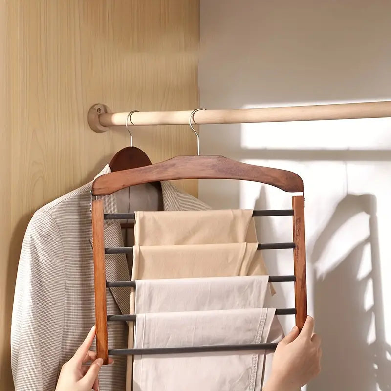 Multi-Bar Wooden Clothes Hanger with Premium Finish
