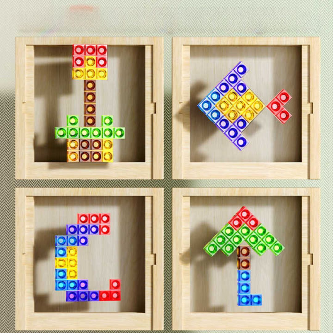 Wooden Tetris Puzzle Board Game for Kids and Adults