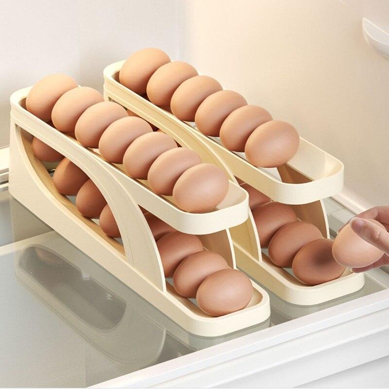 Automatic Rolling Egg Storage Rack for Fridge
