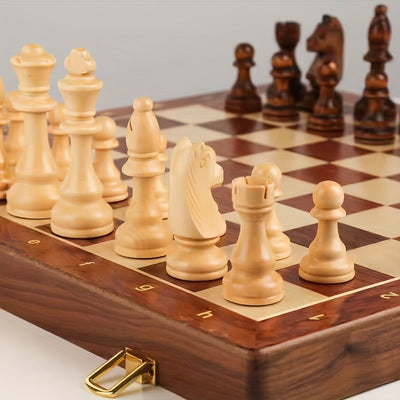 Handcrafted Wooden Chess Set with Extra Pieces