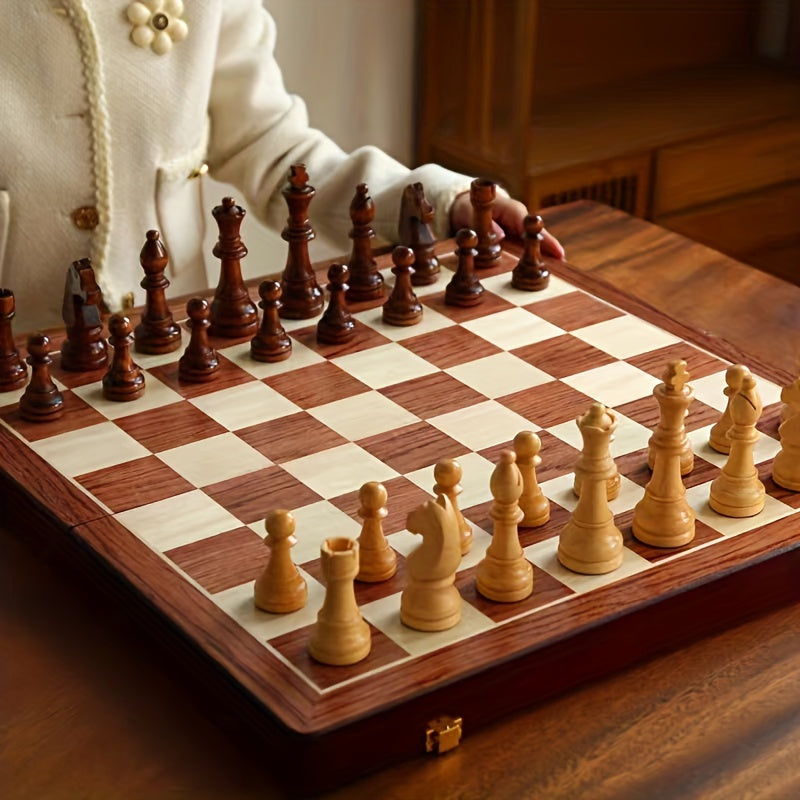 Handcrafted Wooden Chess Set with Extra Pieces