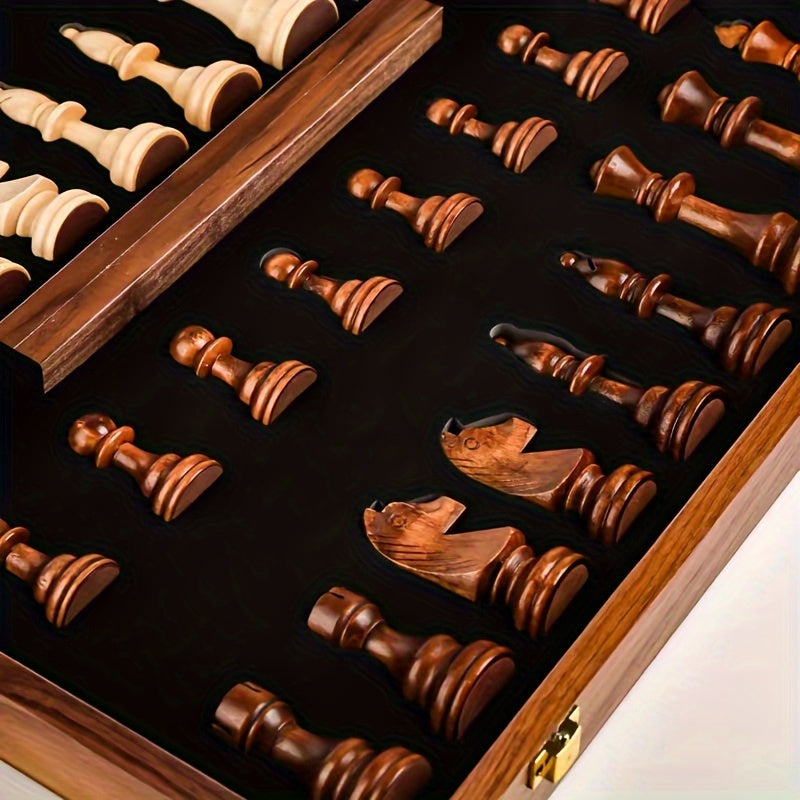 Handcrafted Wooden Chess Set with Extra Pieces
