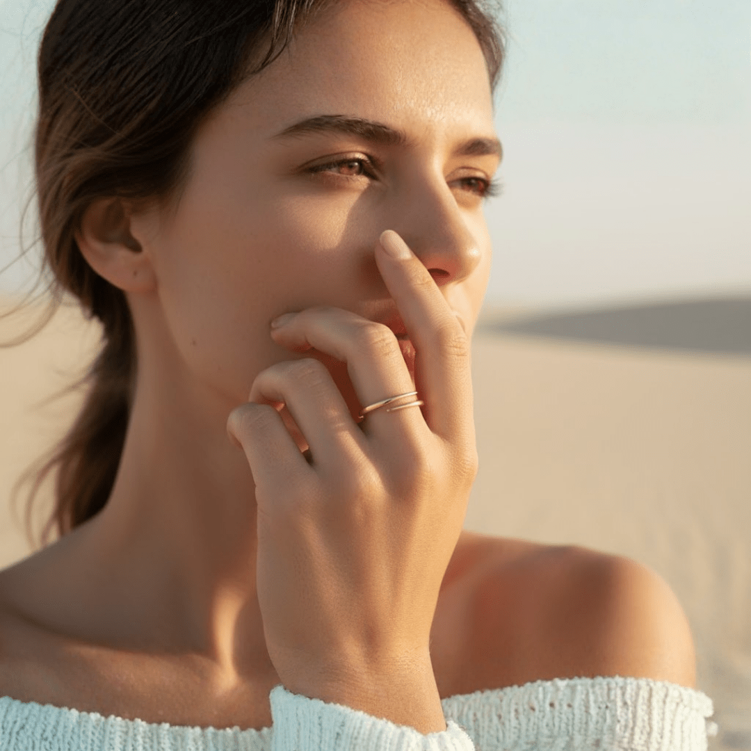 Adjustable Gold Plated Open Spiral Ring for Women