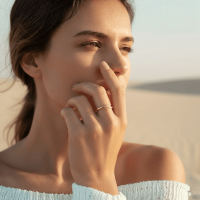 Adjustable Gold Plated Open Spiral Ring for Women