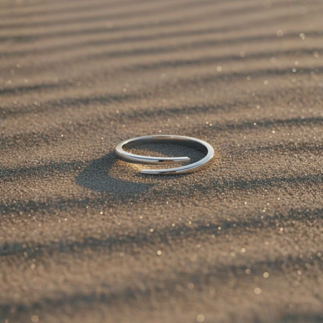 Adjustable Gold Plated Open Spiral Ring for Women