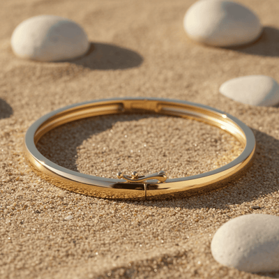 Gold or Rhodium Plated Solid Silver Bangle Bracelet