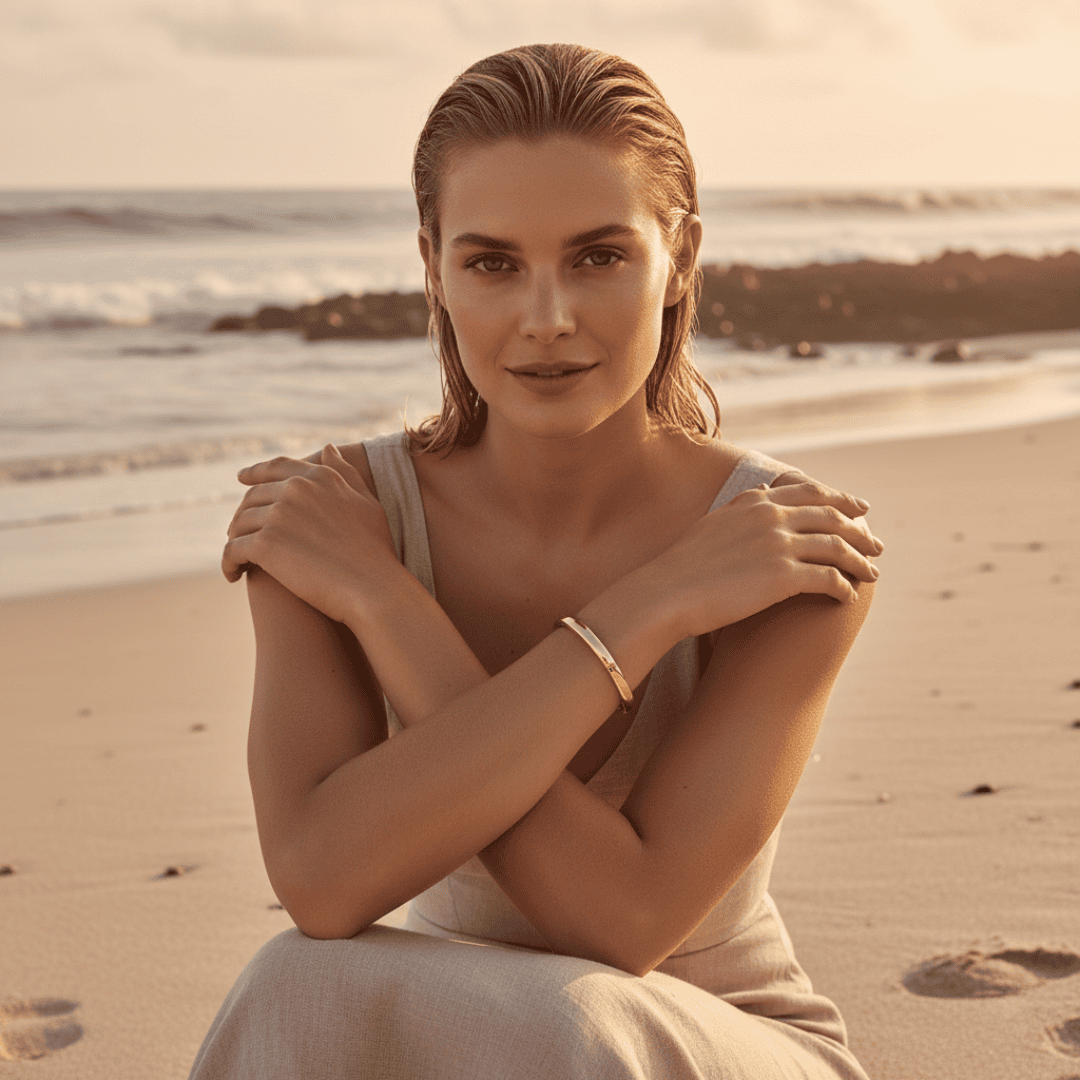 Gold or Rhodium Plated Solid Silver Bangle Bracelet