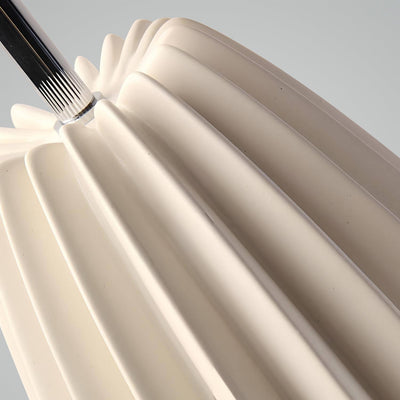 Elegant Layered Table Lamp – Ceramic Base with Fabric Shade