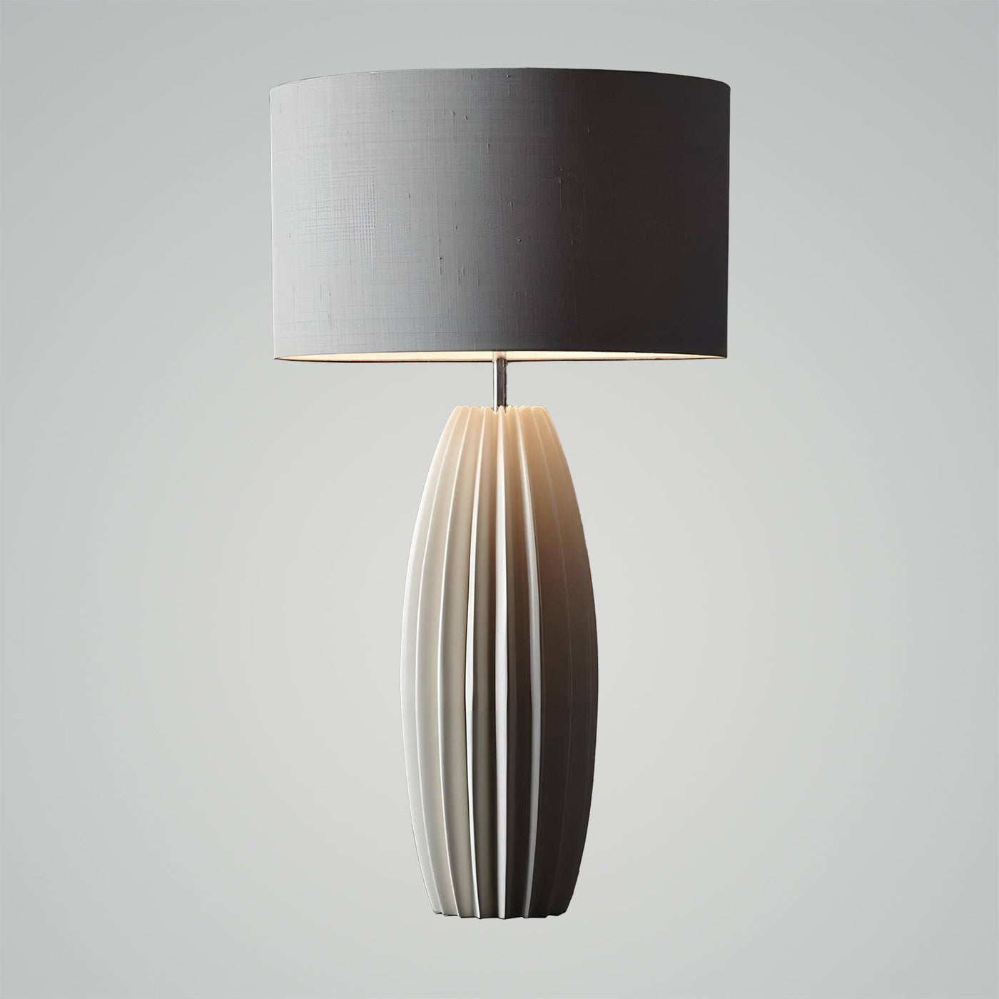 Elegant Layered Table Lamp – Ceramic Base with Fabric Shade