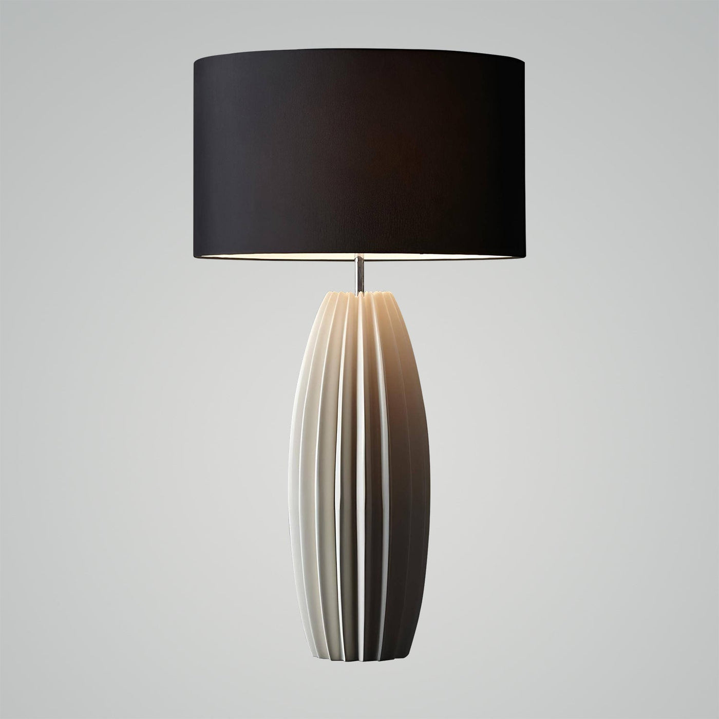 Elegant Layered Table Lamp – Ceramic Base with Fabric Shade