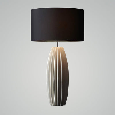 Elegant Layered Table Lamp – Ceramic Base with Fabric Shade