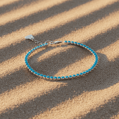 Gold Plated Turquoise Tennis Bracelet for Women