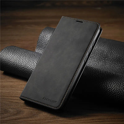 iPhone Leather Case with Magnetic Closure and Protection